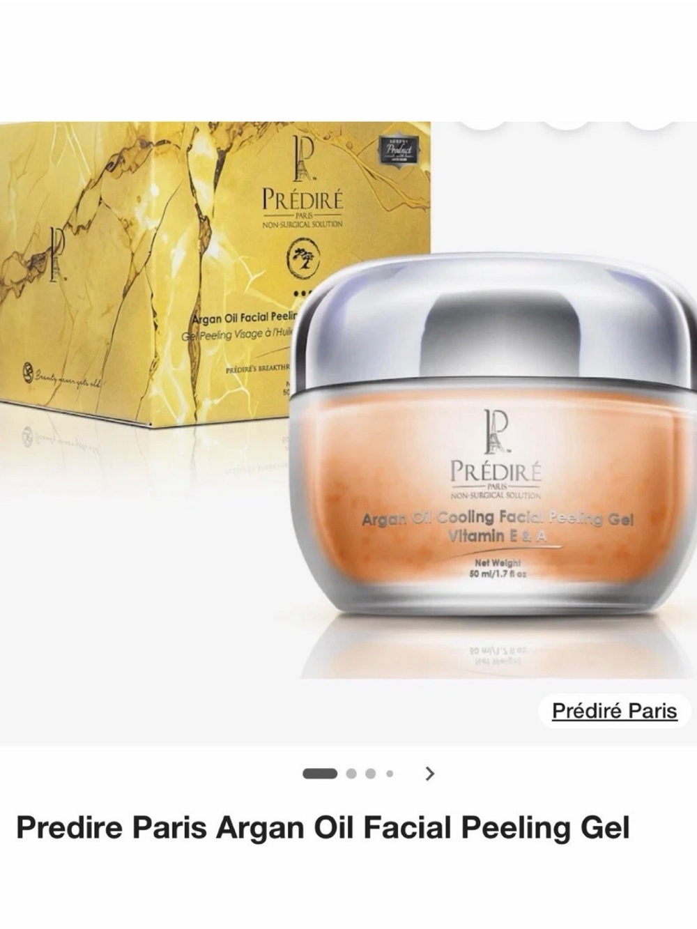 New Argan Oil Cooling Facial Peeling Gel Exfoliates Hydrates Predire Paris